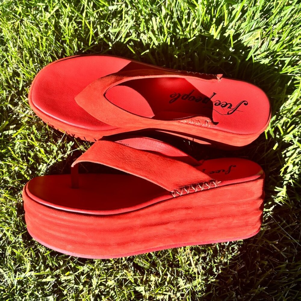 Free people coral platform flip flops - Picture 1 of 4
